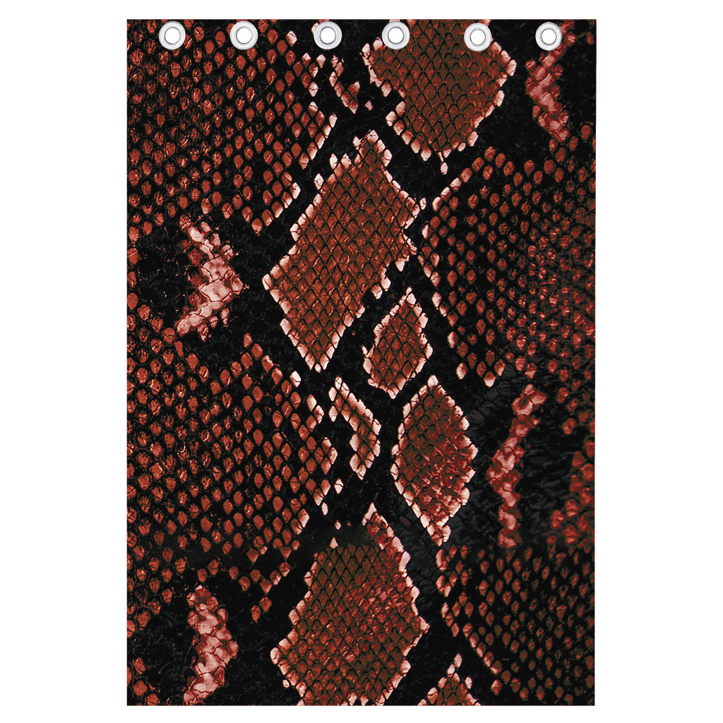 Brick Red Python Snakeskin Print Curtain