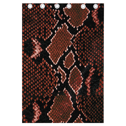 Brick Red Python Snakeskin Print Curtain