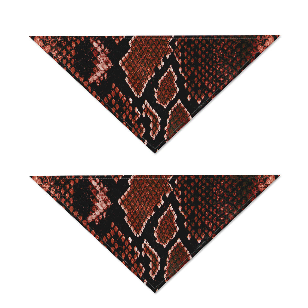 Brick Red Python Snakeskin Print Dog Bandana