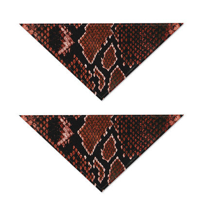 Brick Red Python Snakeskin Print Dog Bandana