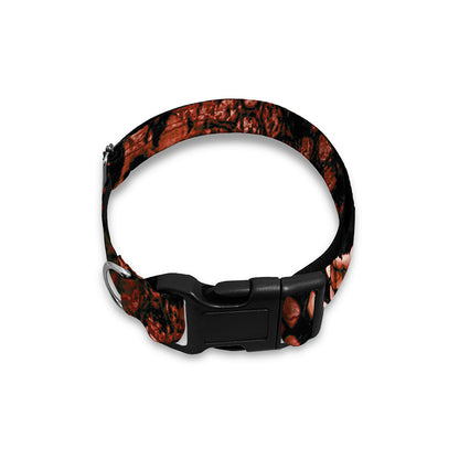 Brick Red Python Snakeskin Print Dog Collar