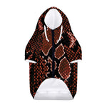 Brick Red Python Snakeskin Print Dog Zip Up Hoodie
