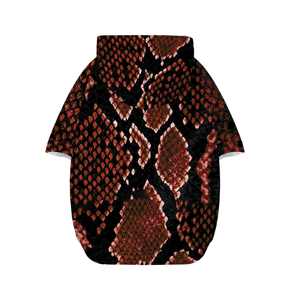 Brick Red Python Snakeskin Print Dog Zip Up Hoodie
