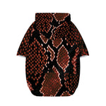 Brick Red Python Snakeskin Print Dog Zip Up Hoodie