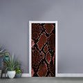 Brick Red Python Snakeskin Print Door Sticker