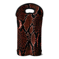 Brick Red Python Snakeskin Print Double Neoprene Wine Tote