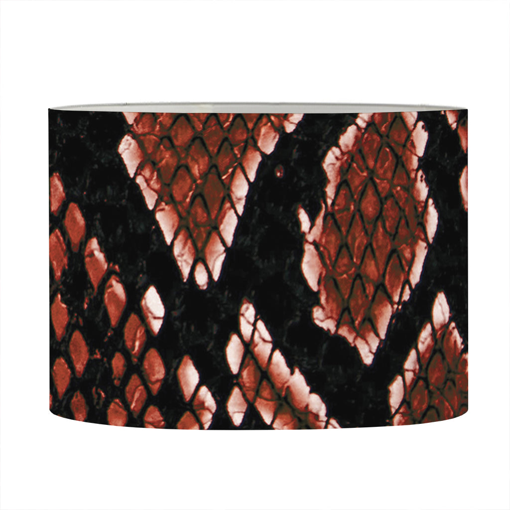 Brick Red Python Snakeskin Print Drum Lamp Shade