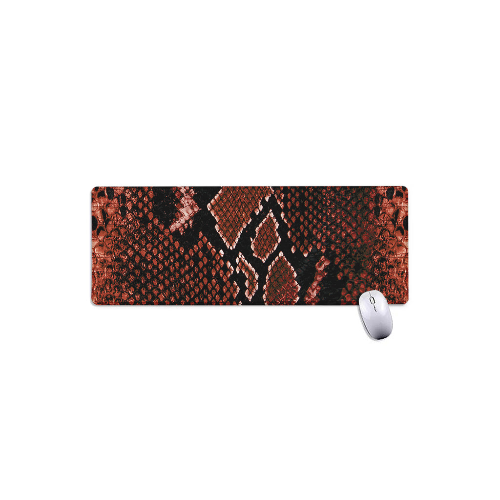Brick Red Python Snakeskin Print Extended Mouse Pad