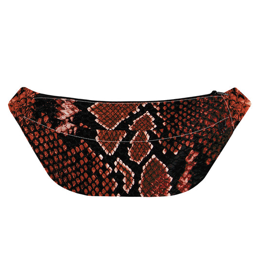 Brick Red Python Snakeskin Print Fanny Pack
