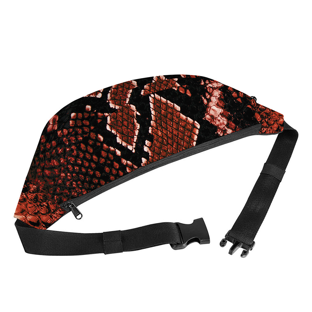 Brick Red Python Snakeskin Print Fanny Pack