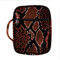 Brick Red Python Snakeskin Print Front Pocket Bible Bag