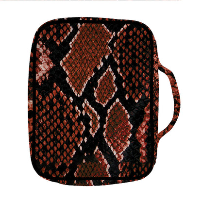 Brick Red Python Snakeskin Print Front Pocket Bible Bag