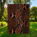 Brick Red Python Snakeskin Print Garden Flag