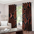 Brick Red Python Snakeskin Print Grommet Curtains