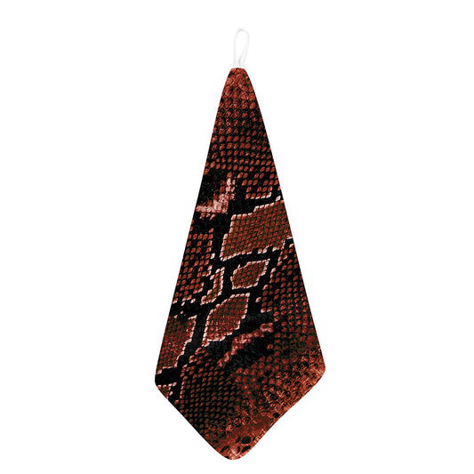 Brick Red Python Snakeskin Print Hand Towel