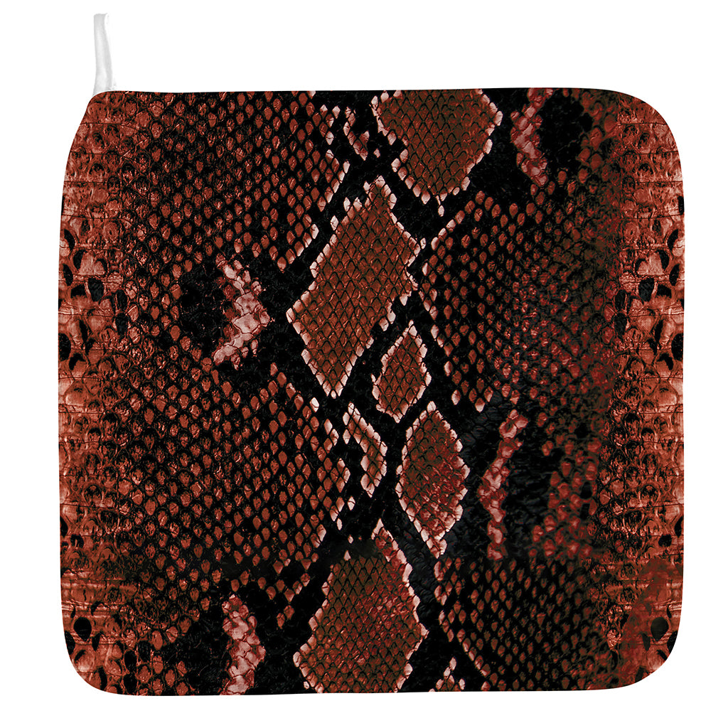 Brick Red Python Snakeskin Print Hand Towel