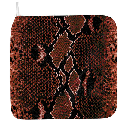Brick Red Python Snakeskin Print Hand Towel