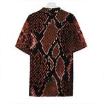 Brick Red Python Snakeskin Print Hawaiian Shirt