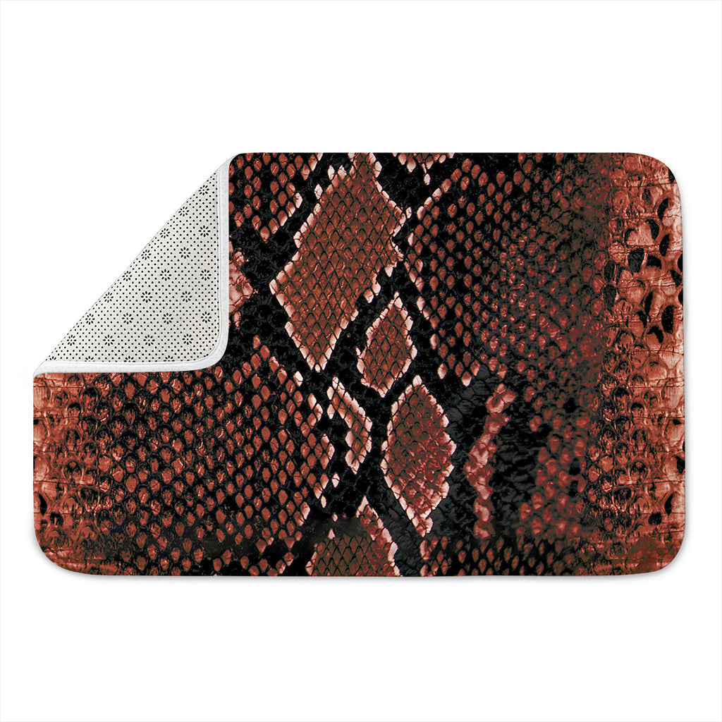 Brick Red Python Snakeskin Print Indoor Door Mat