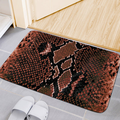 Brick Red Python Snakeskin Print Indoor Door Mat