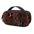 Brick Red Python Snakeskin Print Portable Cooler Travel Case
