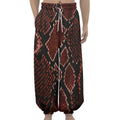 Brick Red Python Snakeskin Print Lantern Pants