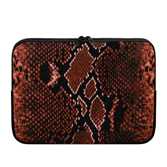 Brick Red Python Snakeskin Print Laptop Sleeve