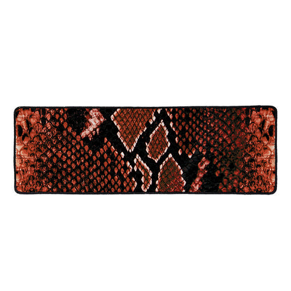 Brick Red Python Snakeskin Print Long Kitchen Mat