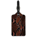 Brick Red Python Snakeskin Print Luggage Tag