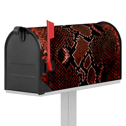 Brick Red Python Snakeskin Print Mailbox Cover