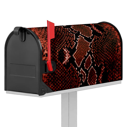 Brick Red Python Snakeskin Print Mailbox Cover