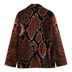 Brick Red Python Snakeskin Print Men's Blazer