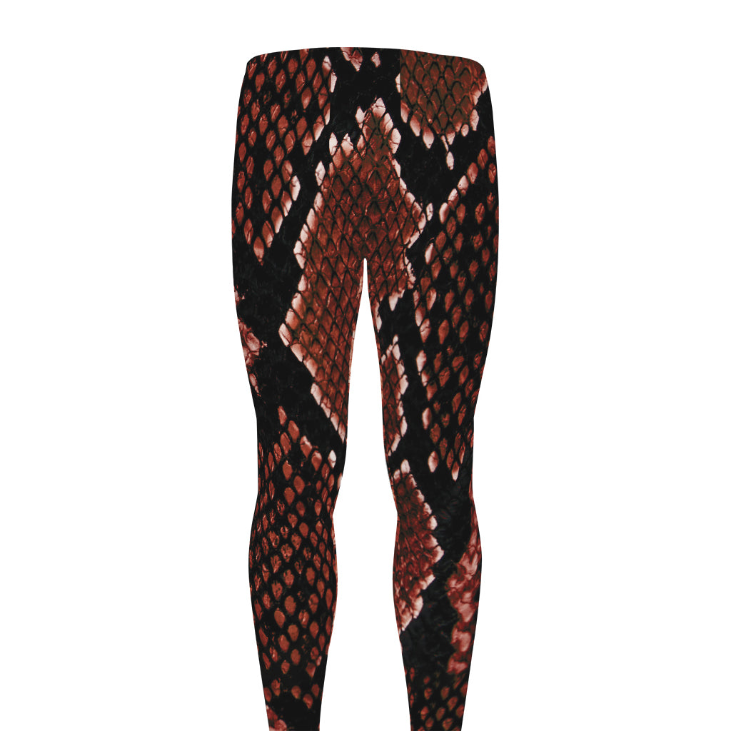 Brick Red Python Snakeskin Print Men's leggings