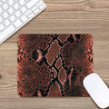 Brick Red Python Snakeskin Print Mouse Pad