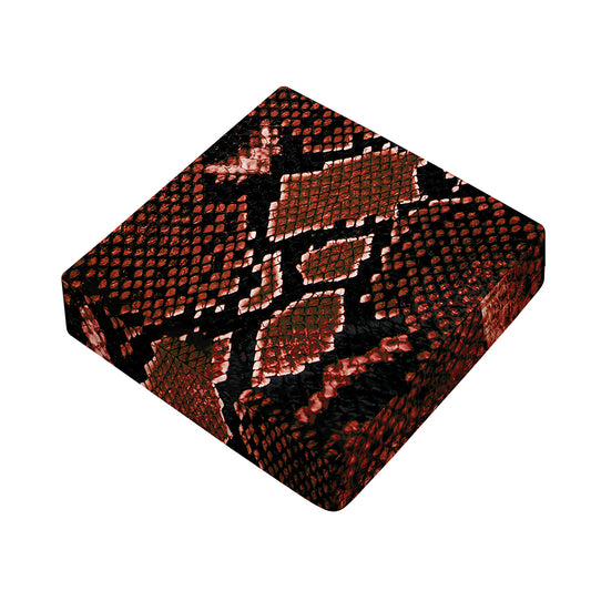 Brick Red Python Snakeskin Print Outdoor Seat Cushion Cover