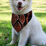 Brick Red Python Snakeskin Print Over The Collar Dog Bandana