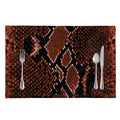 Brick Red Python Snakeskin Print Placemat