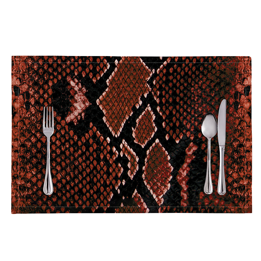 Brick Red Python Snakeskin Print Placemat