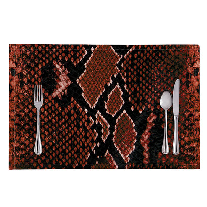 Brick Red Python Snakeskin Print Placemat