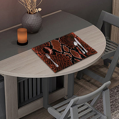 Brick Red Python Snakeskin Print Placemat