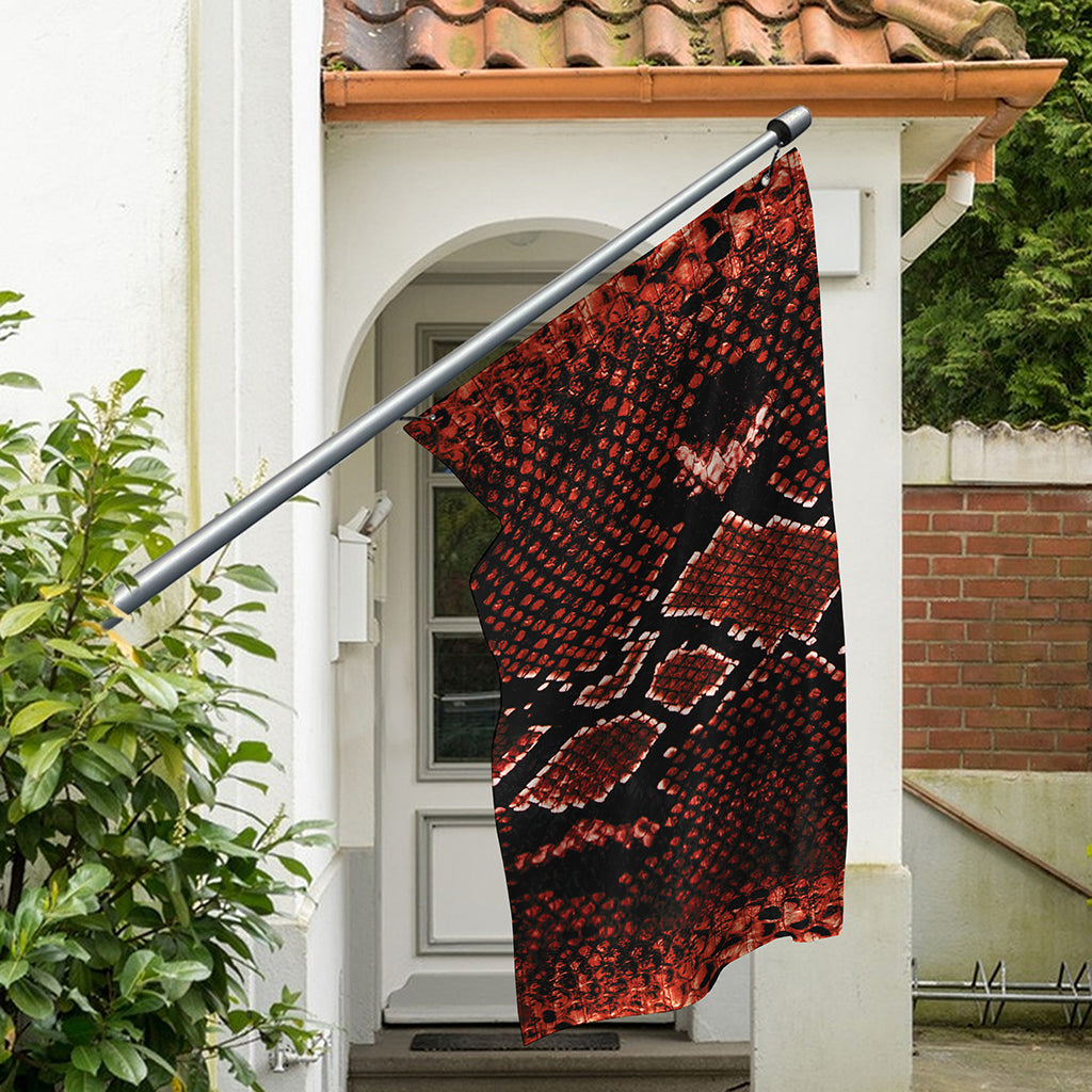 Brick Red Python Snakeskin Print Polyester Flag