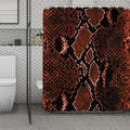 Brick Red Python Snakeskin Print Polyester Shower Curtain