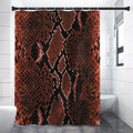 Brick Red Python Snakeskin Print Premium Shower Curtain