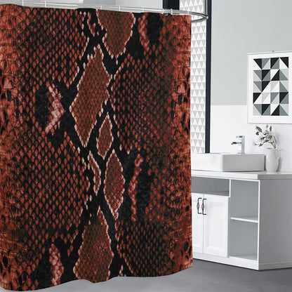 Brick Red Python Snakeskin Print Premium Shower Curtain