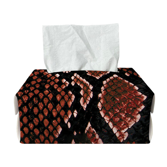 Brick Red Python Snakeskin Print Rectangle Tissue Box Cover