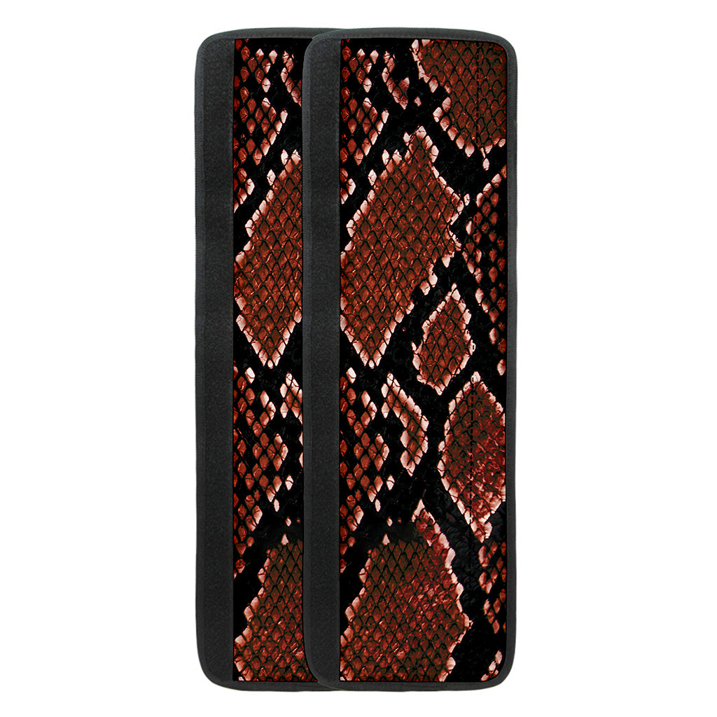 Brick Red Python Snakeskin Print Refrigerator Handle Covers