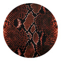 Brick Red Python Snakeskin Print Round Blanket