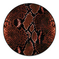 Brick Red Python Snakeskin Print Round Floor Mat
