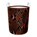 Brick Red Python Snakeskin Print Round Laundry Basket