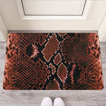 Brick Red Python Snakeskin Print Rubber Doormat
